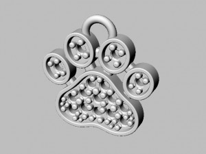 Paw Diamond Pendant Modelo de impresión 3D
