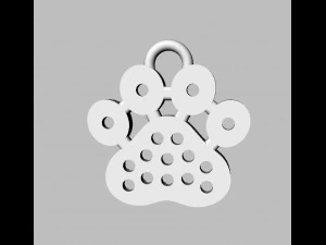 Paw Diamond Pendant 3D Print Model