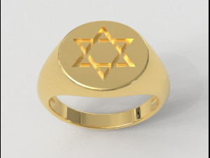 Star of David - Signet Ring Model do druku 3D