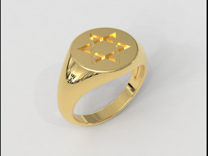 Star of David - Signet Ring 3D Print Model