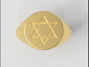 Star of David - Signet Ring 3D Print Model