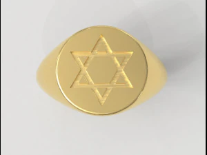 Star of David - Signet Ring 3D Print Model