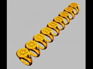 Star of David - Signet Ring 3D Print Model