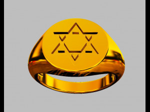 Star of David - Signet Ring 3D Print Model