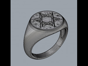 Star of David - Signet Ring 3D Print Model