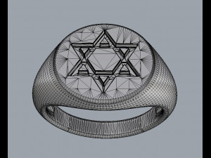 Star of David - Signet Ring 3D Print Model