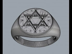 Star of David - Signet Ring 3D Print Model