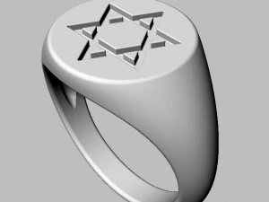 Star of David - Signet Ring 3D Print Model