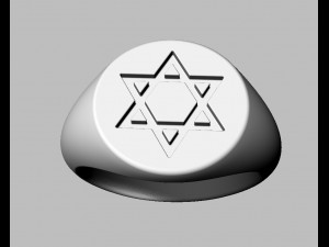 Star of David - Signet Ring 3D Print Model