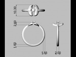 Dolphin Gemstone Ring 3D Принт Модель