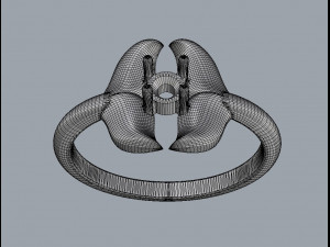 Dolphin Gemstone Ring 3D Принт Модель