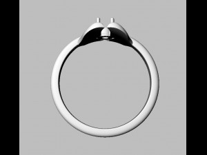 Dolphin Gemstone Ring 3D Принт Модель