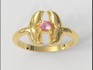 Dolphin Gemstone Ring 3D प्रिंट मॉडल