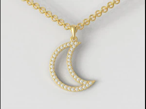 Pingente Lua Diamante Modelo de Impressão 3D