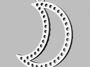Diamond Moon Pendant 3D Print Model