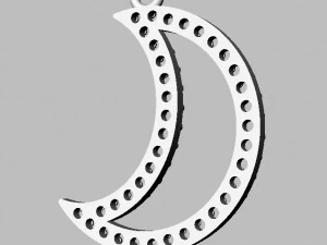 Diamond Moon Pendant 3D Print Model