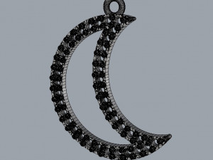 Diamond Moon Pendant 3D Print Model