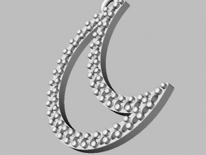 Diamond Moon Pendant 3D Print Model