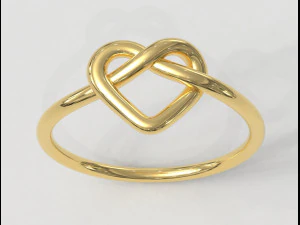 Heart Knot Ring 3D Print Model