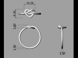 Heart Knot Ring 3D Принт Модель