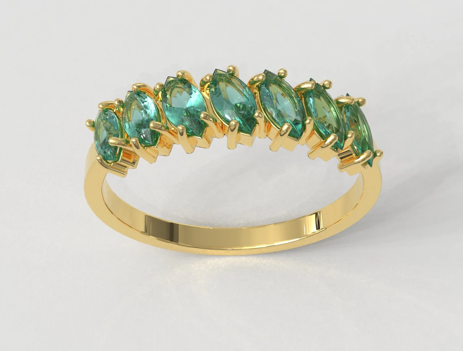 Half Marquise Band 3D Print Model .c4d .max .obj .3ds .fbx .stl .blend