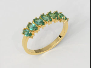 Half Marquise Band 3D Print Model