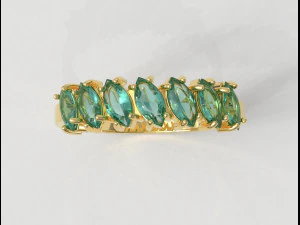 Half Marquise Band 3D Print Model
