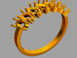 Half Marquise Band 3D Print Model