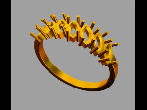 Half Marquise Band 3D Print Model