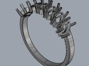 Half Marquise Band 3D Print Model