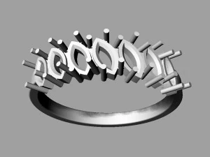 Half Marquise Band 3D Print Model