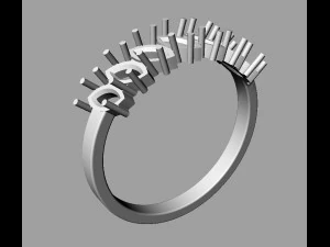 Half Marquise Band 3D Print Model