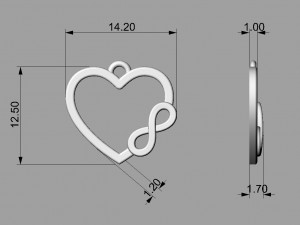 Infinity Love Pendant 3D प्रिंट मॉडल