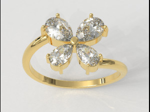 Butterfly Gemstone Ring 3D Print Model