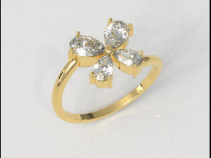 Butterfly Gemstone Ring 3D Print Model