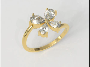 Butterfly Gemstone Ring 3D Print Model
