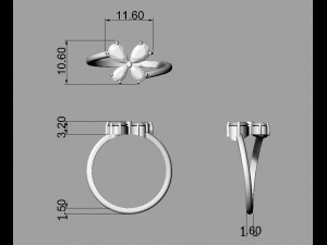 Butterfly Gemstone Ring 3D Print Model