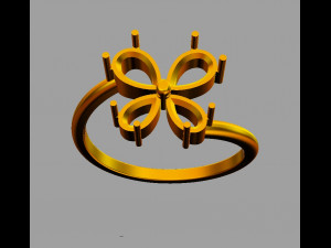 Butterfly Gemstone Ring 3D Print Model