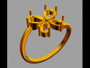 Butterfly Gemstone Ring 3D Print Model