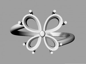 Butterfly Gemstone Ring 3D Print Model