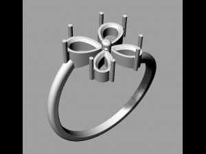 Butterfly Gemstone Ring 3D Print Model