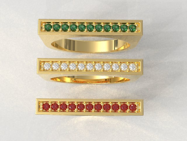 Flat Gemstone Ring 3D Принт Модель .c4d .max .obj .3ds .fbx .stl .blend 