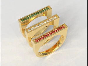 Anel de pedra preciosa plana Modelo de Impressão 3D