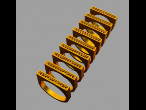 Flat Gemstone Ring 3D Принт Модель
