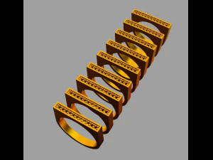 Anel de pedra preciosa plana Modelo de Impressão 3D