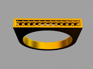Flat Gemstone Ring 3D Принт Модель