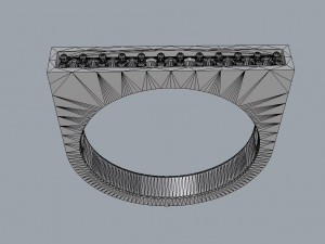 Flat Gemstone Ring 3D Принт Модель