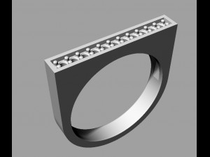 Flat Gemstone Ring 3D Принт Модель