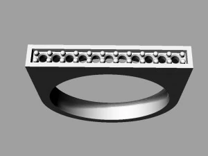 Anel de pedra preciosa plana Modelo de Impressão 3D