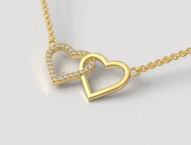 Hearts Necklace Model do druku 3D .c4d .max .obj .3ds .fbx .stl .blend 